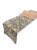 12" x 90" Metallic Floral Table Runner - Gold / Mauve Pink - Floral Table Runners for Event Decoration
