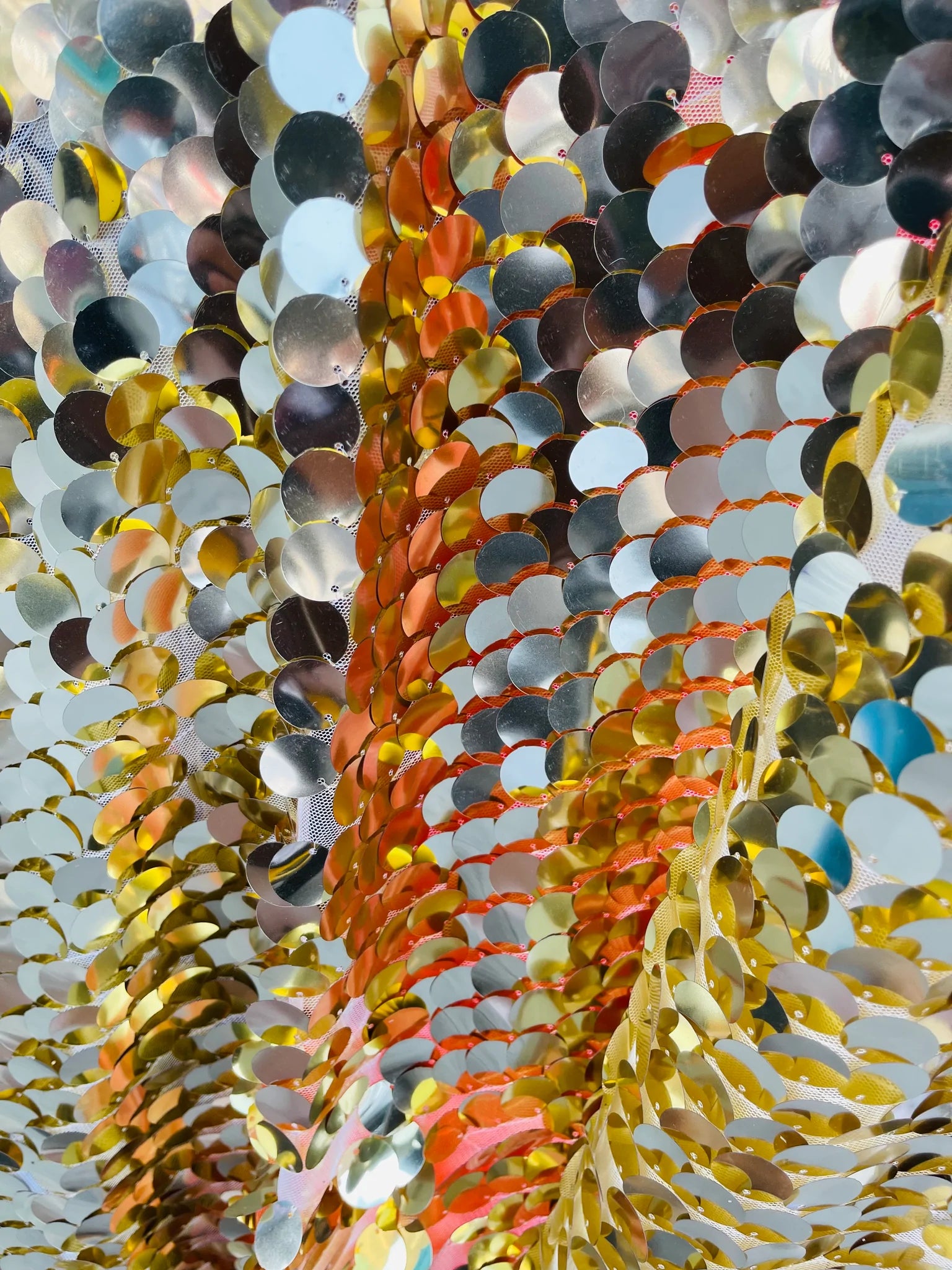 Circle Jumbo Paillette Sequins - Gold / Silver - Big Circle Hanging Se