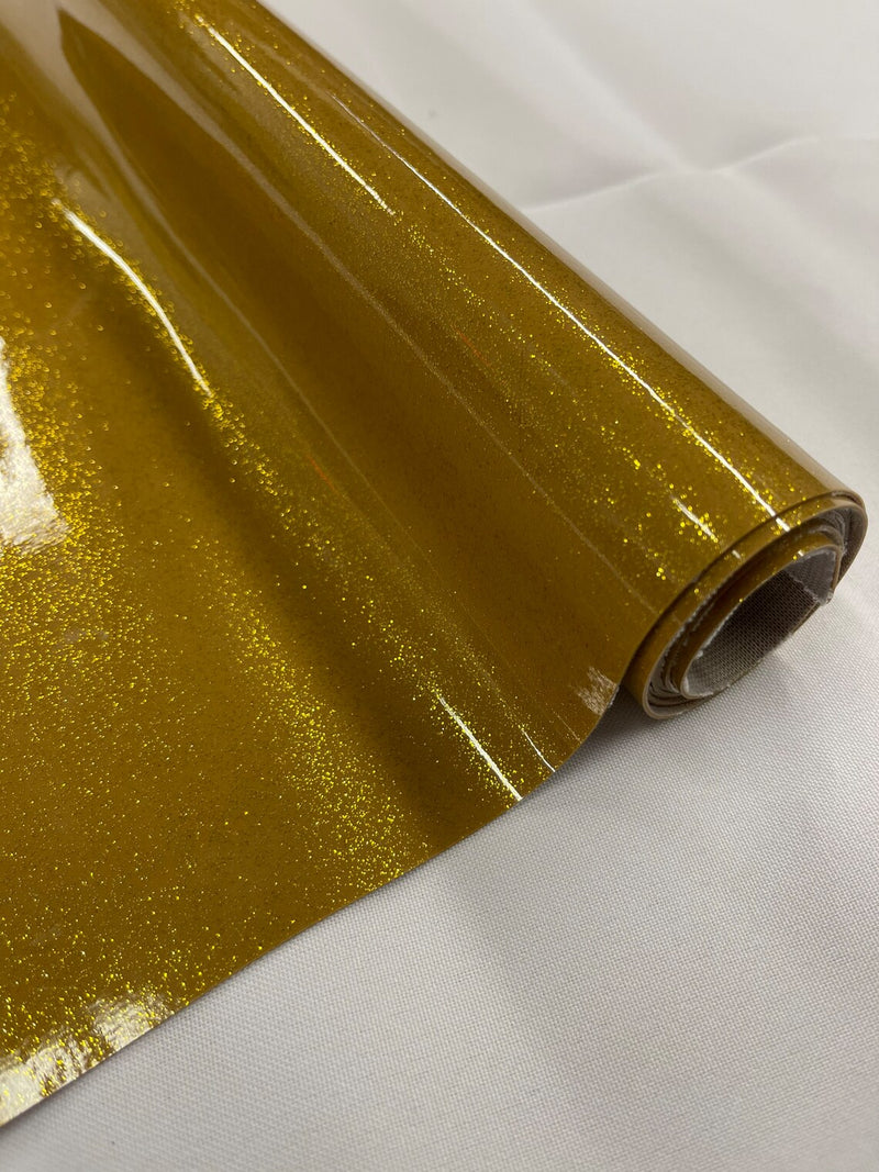 Metallic Glitter Vinyl Fabric - Gold