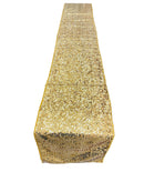 Taffeta Sequins Table Runner - Gold - 12" x 90" Sequins on Taffeta Event Decor Table Runner