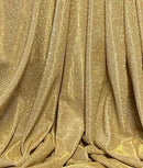 Shimmer Glitter Sparkle Fabric - Gold - Luxury Sparkle Glitter Stretch Solid Fabric Sold By Yard