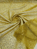 Beaded Lace 3D Fabric - Gold - Handmade Heavy Embroidery Beaded Lace Fabric By Yard