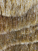 Metallic Fringe Eyelash Design -  Embroidered Fancy Fringe Eyelash Design 2 Way Stretch By Yard