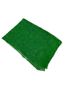Fancy Damask Line Sequin - Green - 4 Way Stretch Sequins Damask Design Fabric Yard