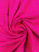 Rhinestones Solid Color Fabric - Hot Pink - 4 Way Stretch Soft Solid Fabric with Crystal RhineStones Sold by Yard