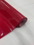 Metallic Glitter Vinyl Fabric - Hot Pink - Faux Leather Sparkle Glitter Fabric - 54" Sold By The Yard