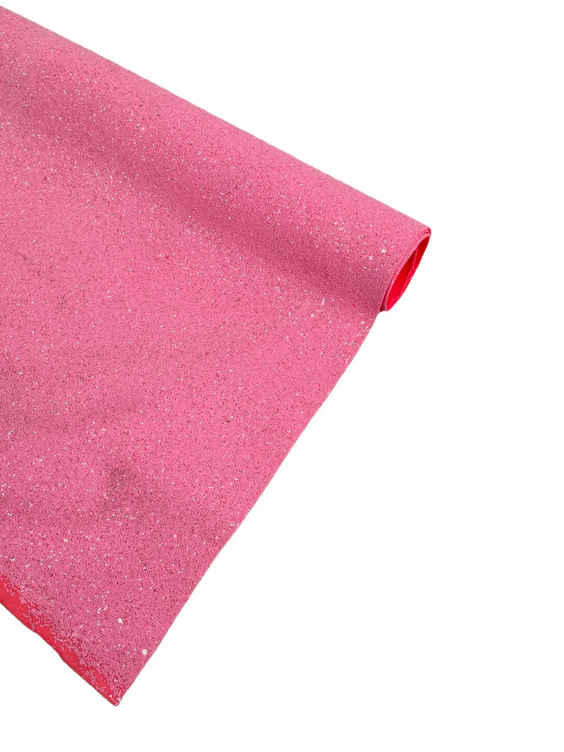 Chunky Glitter Vinyl Fabric - Hot Pink - 54" Sparkle Crafting Glitter Vinyl Fabric By Yard