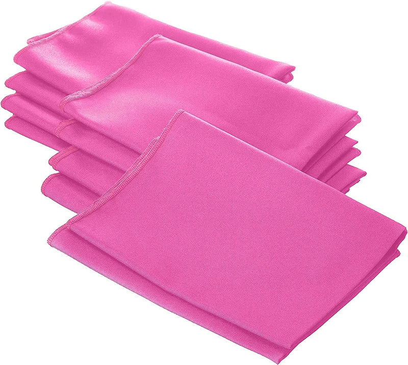 18" x 18" Polyester Poplin Napkins - Hot Pink - Solid Rectangular Polyester Napkins for Table Decoration