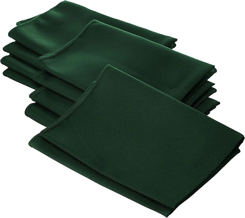 18" x 18" Polyester Poplin Napkins - Hunter Green - Solid Rectangular Polyester Napkins for Table Decoration