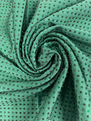 Rhinestones Solid Color Fabric - Hunter Green - 4 Way Stretch Soft Solid Fabric with Crystal RhineStones Sold by Yard