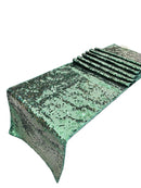 Taffeta Sequins Table Runner - Hunter Green - 12" x 90" Sequins on Taffeta Event Decor Table Runner