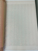 Beaded Sequins Mesh Fabric - Blush - Embroidered Beaded Wedding Bridal Fabric with Sequins By The Yard