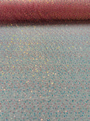 Beaded Sequins Mesh Fabric - Pink - Embroidered Beaded Wedding Bridal Fabric with Sequins By The Yard