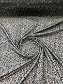 Beaded Sequins Mesh Fabric - Black - Embroidered Beaded Wedding Bridal Fabric with Sequins By The Yard