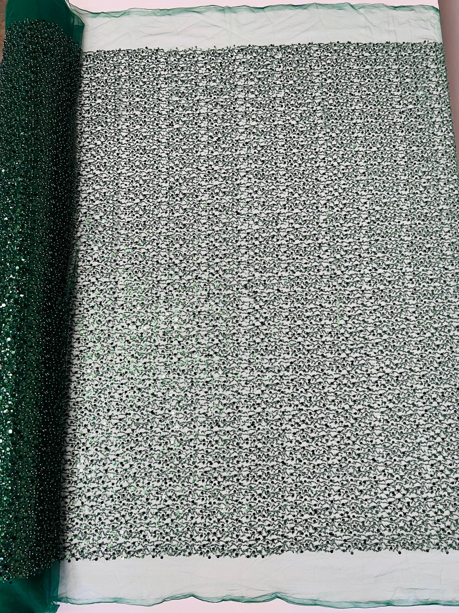Precious Bridal Beaded Sequins On Mesh Fabric By The Yard Used For -Dress-Bridal-Fashion-Decor [Royal Blue] main image 0
