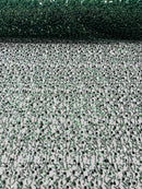 Beaded Sequins Mesh Fabric - Hunter Green - Embroidered Beaded Wedding Bridal Fabric with Sequins By The Yard