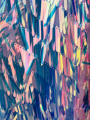 Sword Shaped Sequins - Iridescent Lilac - Hanging Iridescent Sequins On Mesh Fabric By Yard