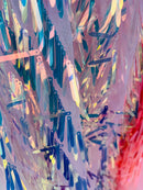 Sword Shaped Sequins - Iridescent Lilac - Hanging Iridescent Sequins On Mesh Fabric By Yard