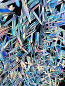 Sword Shaped Sequins - Unicorn - Hanging Iridescent Sequins On Mesh Fabric By Yard