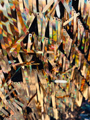 Sword Shaped Sequins - Gold - Hanging Iridescent Sequins On Mesh Fabric By Yard