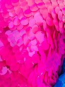 Circle Jumbo Paillette Sequins - Hot Pink - Big Circle Hanging Sequins Design Fabric By Yard