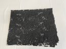 Fancy Border Flower Cluster Fabric - Black - Embroidered Floral Pattern on Lace Mesh By Yard