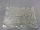 Fancy Border Flower Cluster Fabric - Off-White - Embroidered Floral Pattern on Lace Mesh By Yard