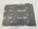 Fancy Border Flower Cluster Fabric - Silver - Embroidered Floral Pattern on Lace Mesh By Yard