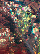 Jumbo Paillette Sequins - Clear Pink / White Iridescent - Big Circle Hanging Sequins Design Fabric By Yard