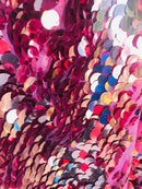 Circle Jumbo Paillette Sequins - Dusty Rose - Big Circle Hanging Sequins Design Fabric By Yard
