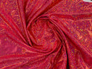 Polka Dot Spandex Foil Fabric - Red - Polka Dot Design on Stretch Fabric By Yard
