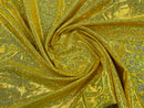 Polka Dot Spandex Foil Fabric - Yellow - Polka Dot Design on Stretch Fabric By Yard