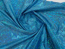 Polka Dot Spandex Foil Fabric - Turquoise - Polka Dot Design on Stretch Fabric By Yard