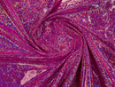 Polka Dot Spandex Foil Fabric - Fuchsia - Polka Dot Design on Stretch Fabric By Yard