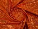 Polka Dot Spandex Foil Fabric - Orange - Polka Dot Design on Stretch Fabric By Yard