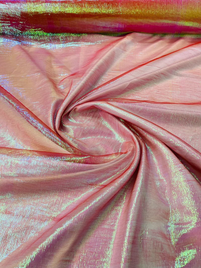 Crushed Sheer Organza - Coral - 45" Organza Fabric for Fashion, Crafts, Decorations By Yard