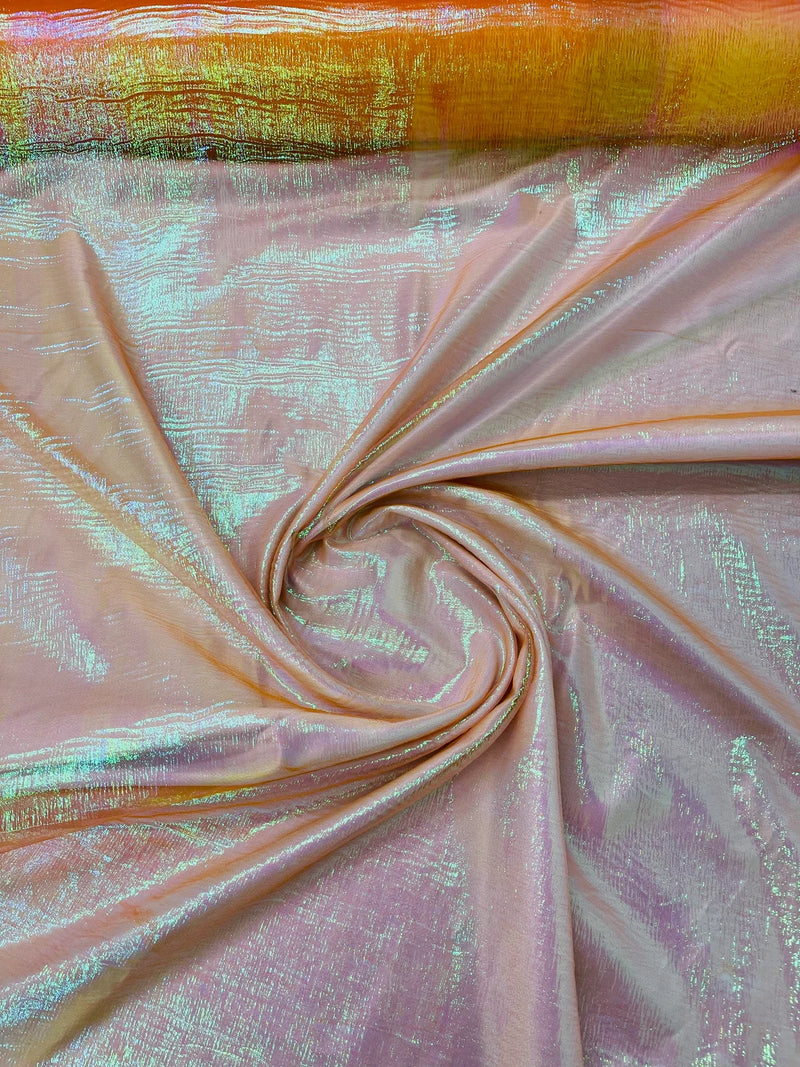 Crushed Sheer Organza - Iridescent Orange - 45" Organza Fabric for Fashion, Crafts, Decorations By Yard