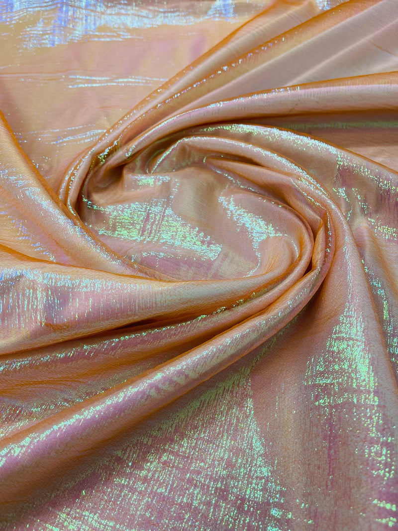 Crushed Sheer Organza - Iridescent Orange - 45" Organza Fabric for Fashion, Crafts, Decorations By Yard