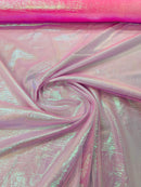 Crushed Sheer Organza - Iridescent Pink - 45" Organza Fabric for Fashion, Crafts, Decorations By Yard