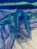 Crushed Sheer Organza - Iridescent Royal Blue - 45" Organza Fabric for Fashion, Crafts, Decorations By Yard