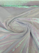 Crushed Sheer Organza - Iridescent White - 45" Organza Fabric for Fashion, Crafts, Decorations By Yard