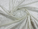 Crushed Stretch Velvet Fabric - Ivory - 60'' Stretch Velvet Fabric for Sewing, Apparel, Craft {Choose Qty}
