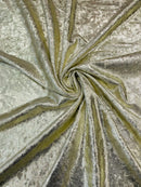 60'' Stretch Foil Velvet - Ivory - 4 Way Stretch Shiny Velvet Foil Fabric Sold By The Yard