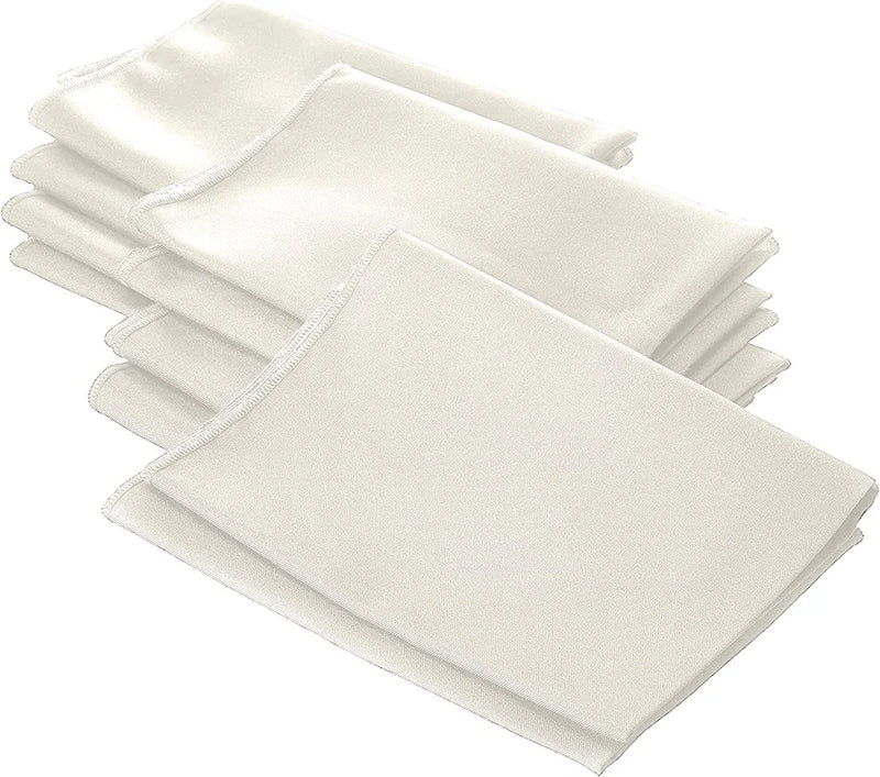 18" x 18" Polyester Poplin Napkins - Ivory - Solid Rectangular Polyester Napkins for Table Decoration