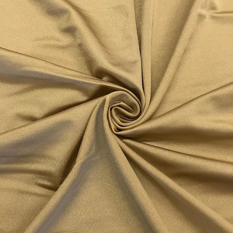 Shiny Milliskin Fabric - Khaki - 58" Spandex 4 Way Stretch Fabric Sold by The Yard (Pick a Size)