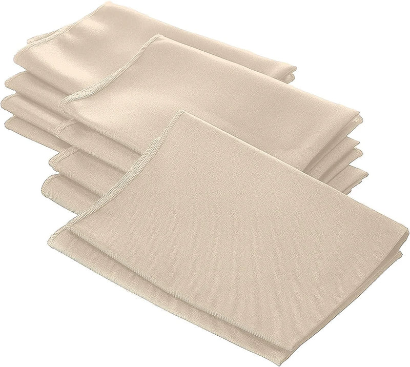 18" x 18" Polyester Poplin Napkins - Khaki - Solid Rectangular Polyester Napkins for Table Decoration