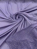 Power Mesh Polyester Rhinestones Fabric - Lavender - 4 Way Stretch Mesh Fabric Sold by Yard
