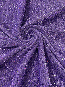 58/60" Velvet Sequins Stretch Fabric - Lavender - Velvet Sequins 2 Way Stretch Sold By Yard