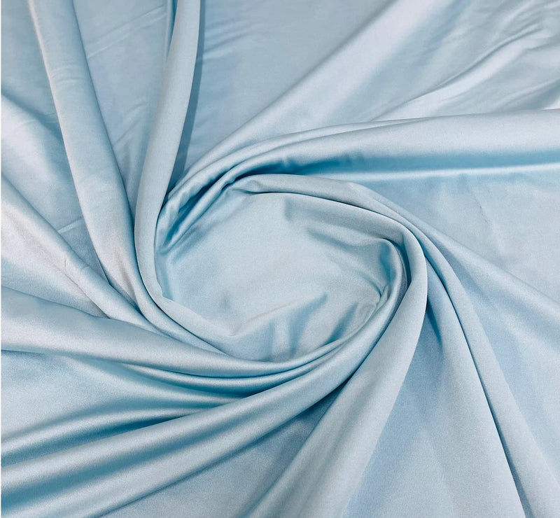 Shiny Milliskin Fabric - Light Blue - 58" Spandex 4 Way Stretch Fabric Sold by The Yard (Pick a Size)