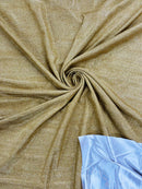 Shimmer Glitter Sparkle Fabric - Light Gold - Luxury Sparkle Glitter Stretch Solid Fabric Sold By Yard